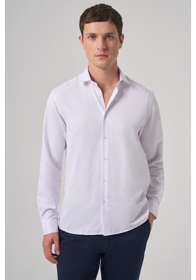 Morven Erkek Beyaz Trend Slim Fit İtalyan Yaka Gömlek 25mc004068600 Beyaz Beyaz