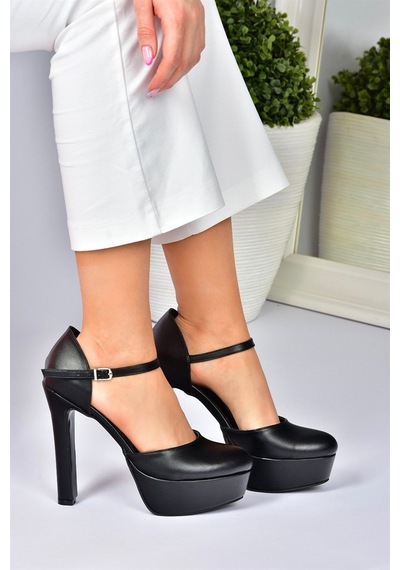 Fox Shoes Siyah/siyah Platform Kalın Yüksek Topuklu Kadın Ayakkabı M246002109 Siyah - Siyah