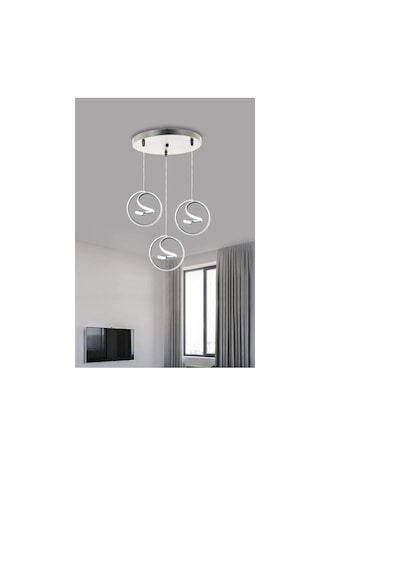 Helezon Modern Sarkıt 3'lü Led Avize - - Kumandalı / Siyah Siyah