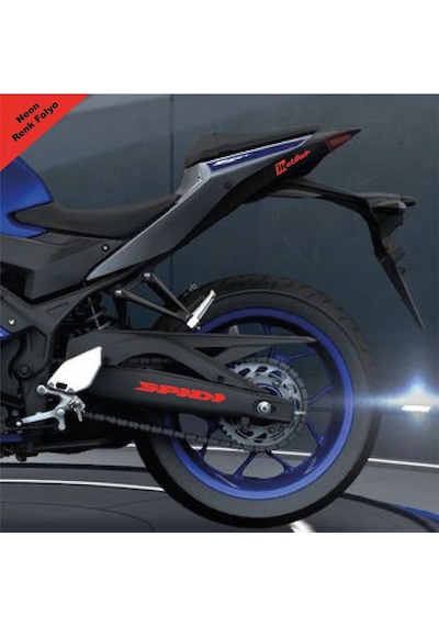 Spıdı Yazılı Neon Kırmızı Arka Maşa Sticker Etiket Modeli