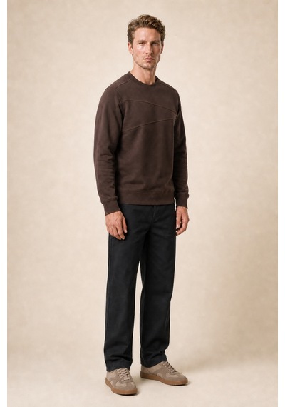 Redline Lines Regular Fit Kışlık Sweatshirt Kahve