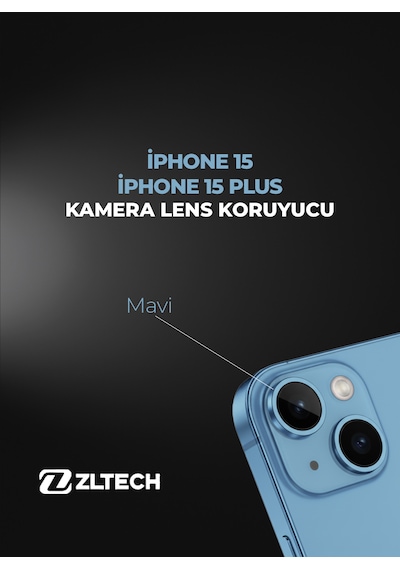 İphone 15/15plus Uyumlu Kamera Lens Koruyucu Mavi