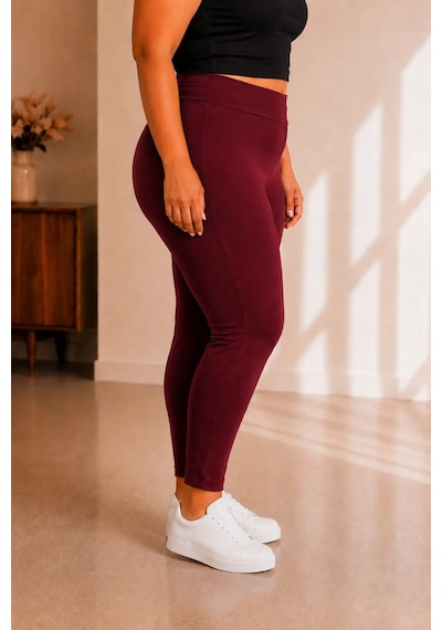 Sngl Tekstil Kadın Büyük Beden Çelik İnterlok Kumaş Toparlayıcı Tayt 3xl 4xl 5xl 6xl 7xl 8xl 9xl Bordo