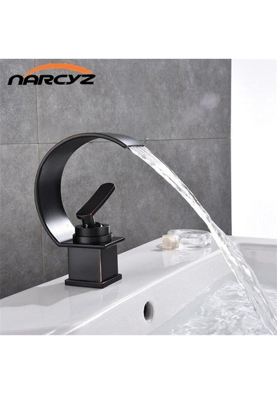 Narcyz Şelale Lavabo Bataryası Mat Siyah