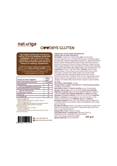 Naturiga Çikolata & Chialı Hindistan Cevizli Kurabiye 40gr-3623