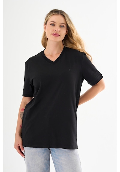 Pierre Cardin V Yaka Basic T-shirt Siyah