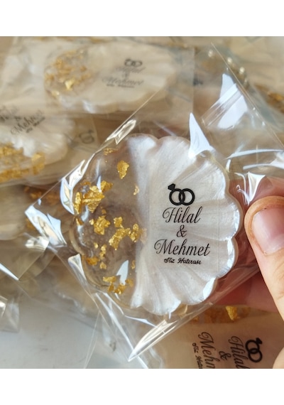 Epoksi Magnet 25ad Gold Söz Nişan Nikah Düğün Sünnet Hediyeliği P