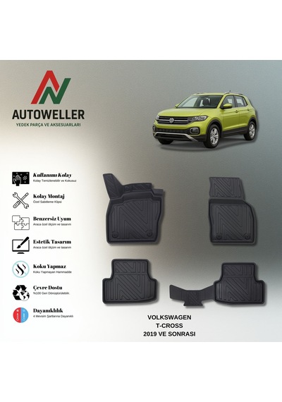 Volkswagen T-cross 2019 Sonrası Uyumlu Havuzlu Oto Paspas
