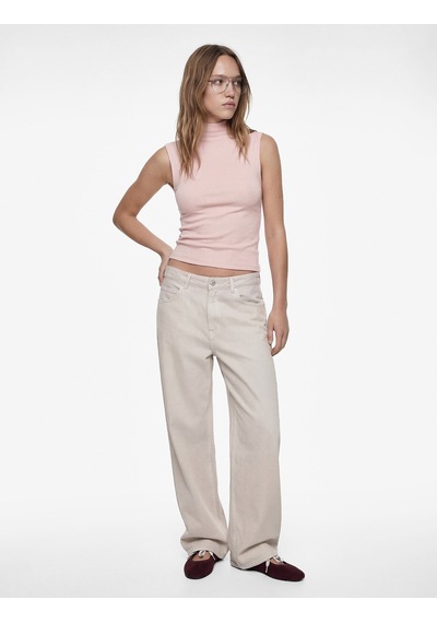 Koton Modal Karışımlı Slim Fit Kolsuz Dik Yaka Bluz Pembe 6sal30116ık Gül