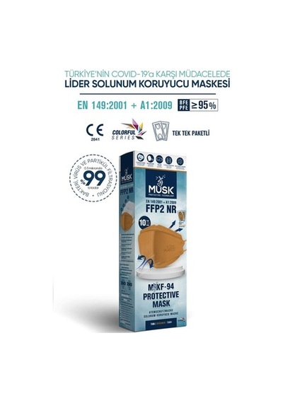 Musk Kf94 Kore Tipi Ffp2 Maske Taba Renk 10 Adet