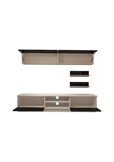 Decoraktiv Eko 5b Mdf Dvd Tv Ünitesi Tv Sehpası - Beyaz Siyah Beyaz - Siyah