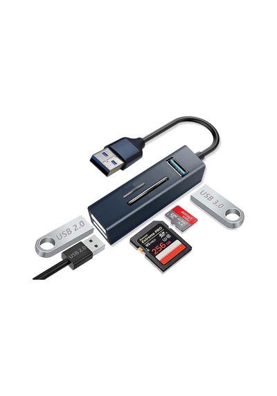 Usb 3.0 2.0 Çoklayıcı Hub + Sd Mikro Kart Okuyucu 5 İn1 Set