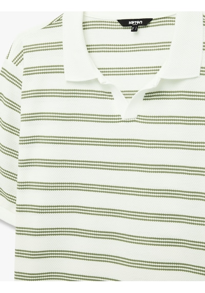 Koton Regular Fit Kısa Kollu Çizgili Polo Yaka Tişört Gri Çizgili 6sam10073mk