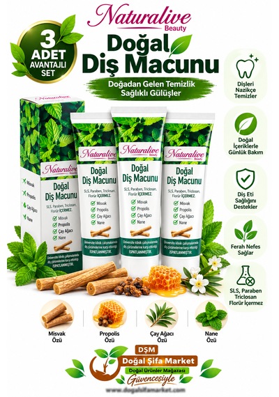 Naturalive Doğal Diş Macunu 3x100 Gr Tam Koruma