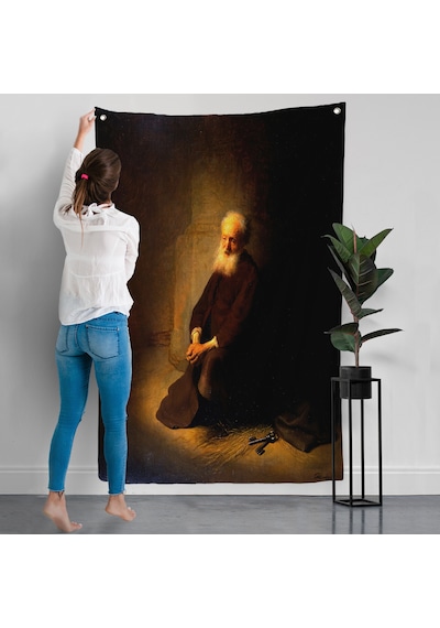 Rembrandt Van Rijn - Hapishanedeki Havari Aziz Peter Diz Çökmüş Duvar Örtüsü-7410