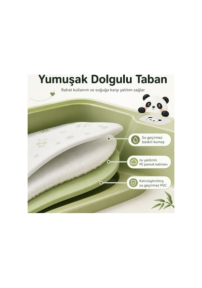 Baby Spa Panda Desenli Portatif Bebek Ve Çocuk Küveti - Katlanabilir Oyun Havuzu + Boyun Simidi