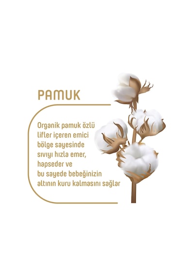 Pure Baby Organik Pamuklu Cırtlı Bez Tekli Paket 1 Numara Yenidogan 64 Adet