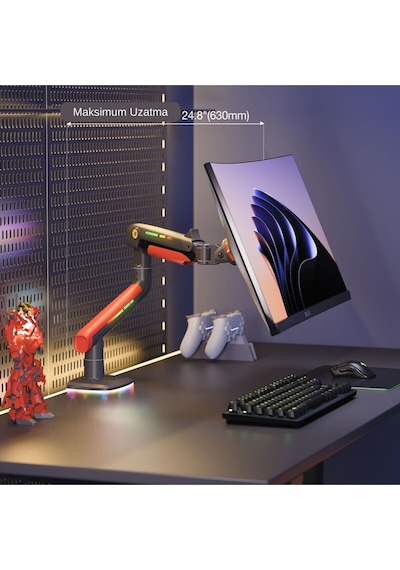 North Bayou F5 Ergonomic Rgb Li Monitör Kolu 32-60 Gazlı Pistonlu Gaming Monitör Stand