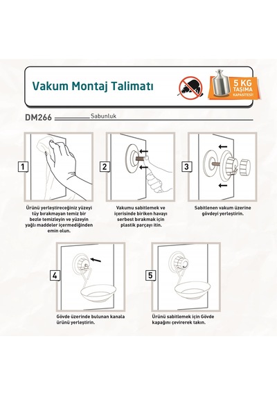 Teknotel Vakumlu Mika Sabunluk Krom Dm266