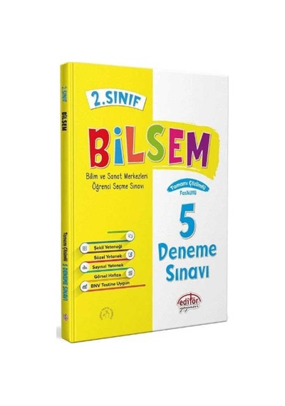 2.Sınıf Bilsem Tamamı Çözümlü 5 Fasikül Deneme Sınavı -  Editör
