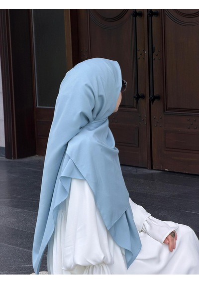 Qalortex Scarf Pamuklu Organik Modal Eşarp-bebe Mavi