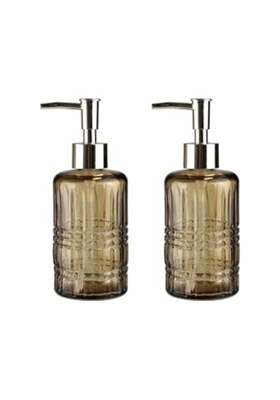 Cam Sıvı Sabunluk 2 Adet Kristal Desenli 300ml 6 8x17 6cm Genel