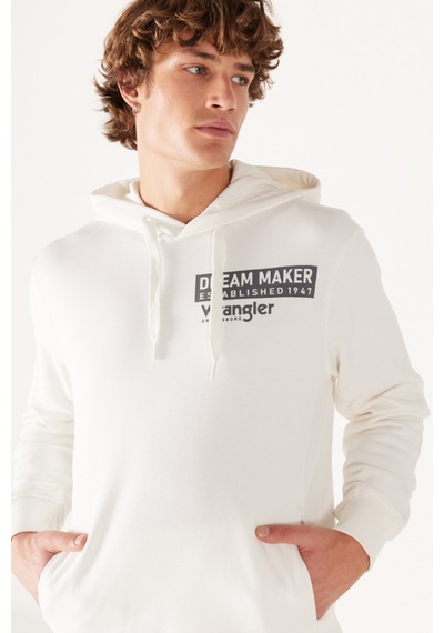 Wrangler Regular Fit Normal Kesim Kapüşonlu Şardonlu Kırık Beyaz Sweatshirt W232242102 Beyaz Wrangler Regular Fit Normal Kesim Kapüşonlu Şardonlu Kırık Beyaz Sweatshirt W232242102 Beyaz