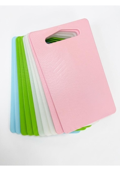 10'lu Plastik Kesme Tahtası Seti 24x14 Cm Çeşitli Renklerde Mutfak Doğrama Ve Kesme Tahtası Renkli