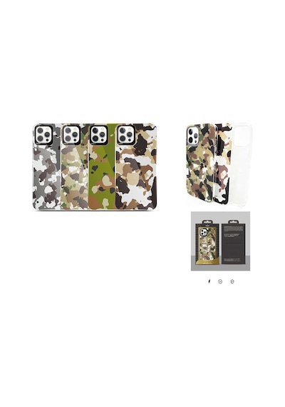 Kajsa Apple Uyumlu iPhone 12 Kılıf Asker Desenli Kajsa Camo Kapak ZORE-216570