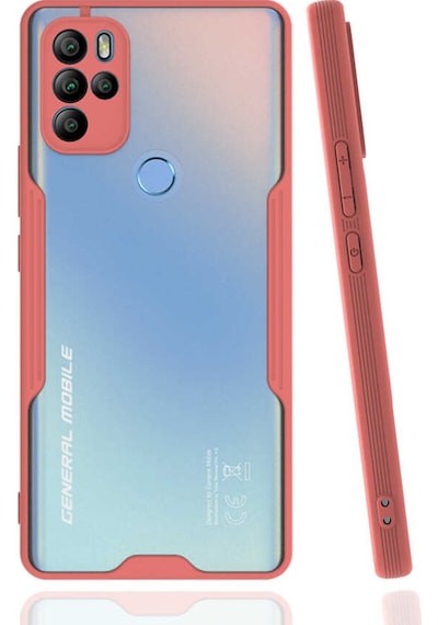 General Mobile Gm 21 Pro Kılıf Kamera Korumalı Arkası Şeffaf Silikon Pembe
