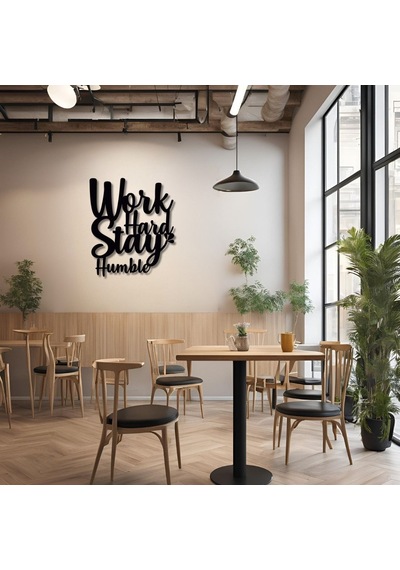 Dekoratif Metal Sanatı Workd Hard Metal Duvar Tablosu İmza