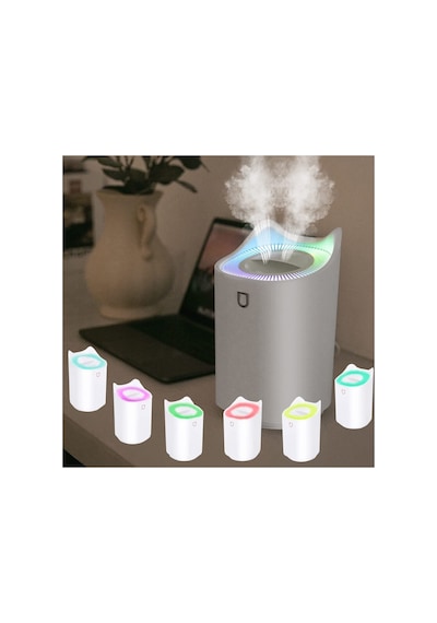 3 Litre Oda Hava Nemlendirici Çift Nozul Humidifier Rgb Led Işıklı Buhar Makinesi