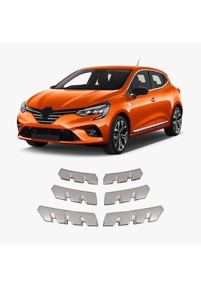 Renault Clio 5 Uyumlu 2019 Ve Üzeri Krom Ön Panjur 6 Parça Paslanmaz  Çelik