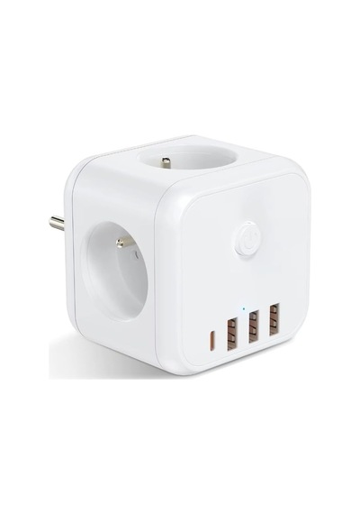 3 Ac Priz Soketli 3 Usb+type-c Akım Korumalı, 7 İn 1 Priz, 16a Maks, 4000w