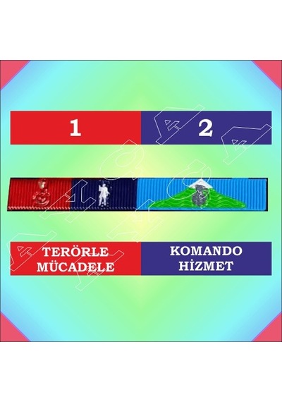 Jandarma 2 Li Birleşik Blok Şerit Rozet Çok Renkli
