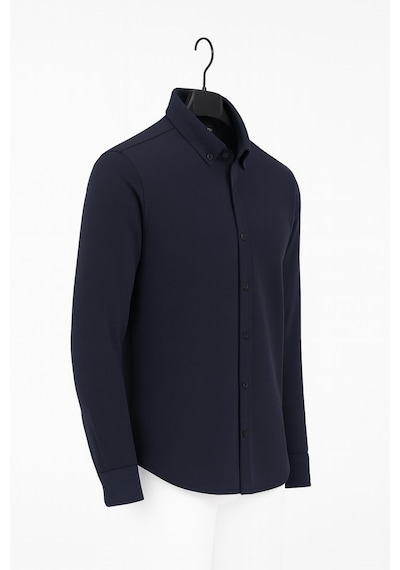 Classics Men Gewer Uzun Kol Slim Fit İçi Polarlı Erkek Gömlek - 7440 Lacivert