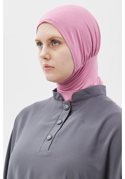 Altobeh Kadın Tesettür Pratik Boyunluklu Hijab - Sporcu Bone Koyu Pembe