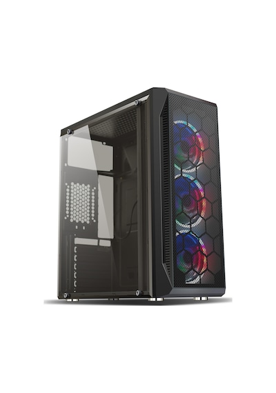 Hiper Zoe 3x12CM Rainbow 500W 1x8CM Arka Fan Gaming ATX Mid Kasa