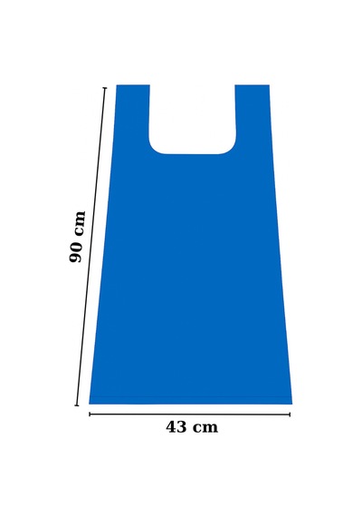 Mavi Atlet Poşet Market Bakkal Manav Mağaza Alışveriş Taşıma Torbası 43x90 Cm 50 Adet