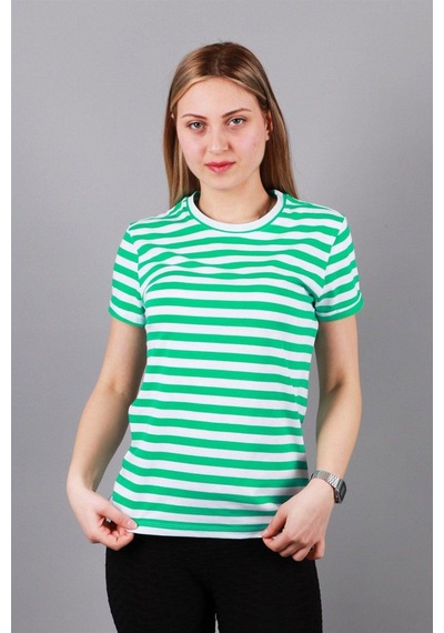 Kadın Bisiklet Yaka T-shirt Tşört Çok Renkli