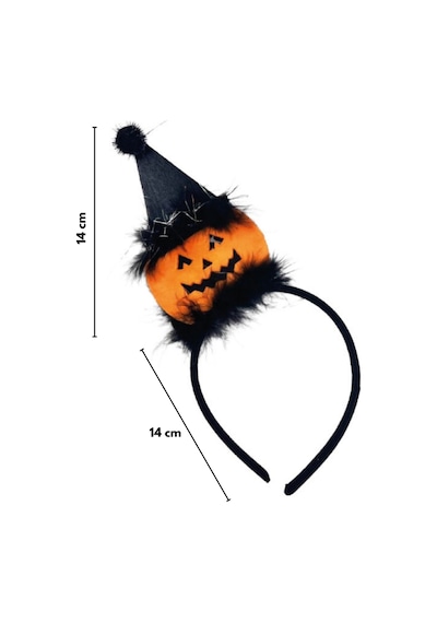 Turuncu Şapkalı Bal Kabağı Figürlü Halloween Kız Çocuk Taç Turuncu