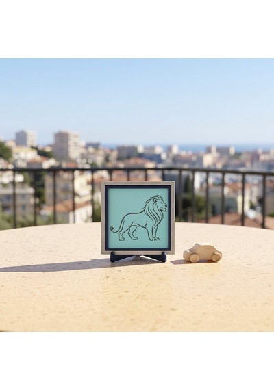 Aslan Simgeli Çağdaş Tasarım Masaüstü Obje, Ev Ve Ofisiniz İçin Modern Ve Estetik Bir Dekor 10x10 Cm