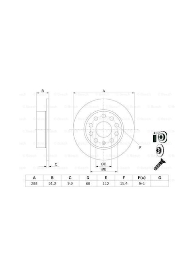 Vw Golf 5 Arka Fren Diski 2.0 Tdı 140 Hp 253Mm 2004-2009 Bosch