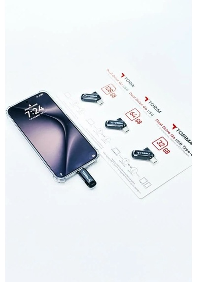 Özel Seri Dosya Taşıma Aktarım Usb Flash Bellek Type C Otg Çift Sürücülü 128gb Siyah