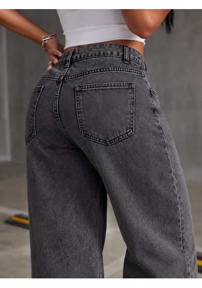 Bhrwear Kadın Yüksek Bel Cep Detaylı Kot Pantolon Renkli