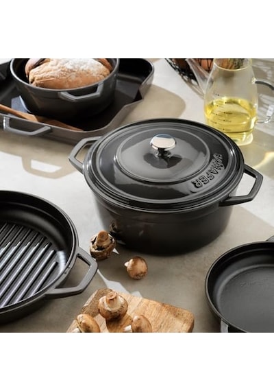 Guss Chef Döküm Sahan Çift Kulplu 22 Cm 1 Parça-gri Açık Bakır