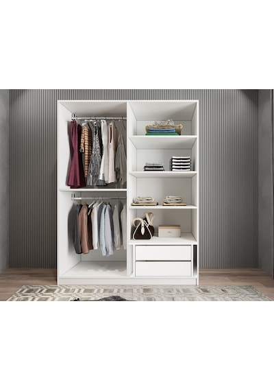 Bevel 4 Kapaklı Gizli Çekmeceli Gardırop By 180 Cm - Montaj Dahil