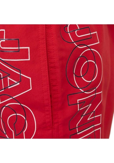 Jack & Jones 12253118 Jpstfiji Jjswim Double Logo Sn Ly Kırmızı 001