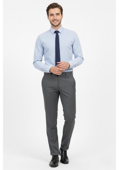 Presto Erkek Slimfit Armürlü Pantolon Füme 3194-090 Füme