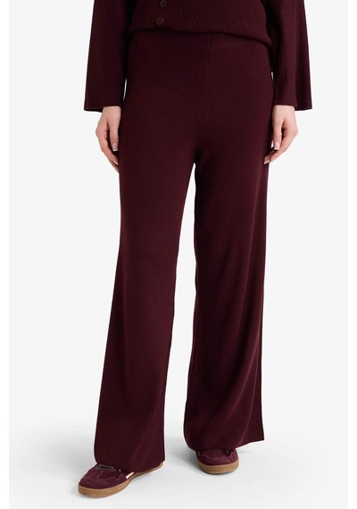 Defacto Wide Leg Triko Pantolon G7249ax25cwbr457 Bordo-br457